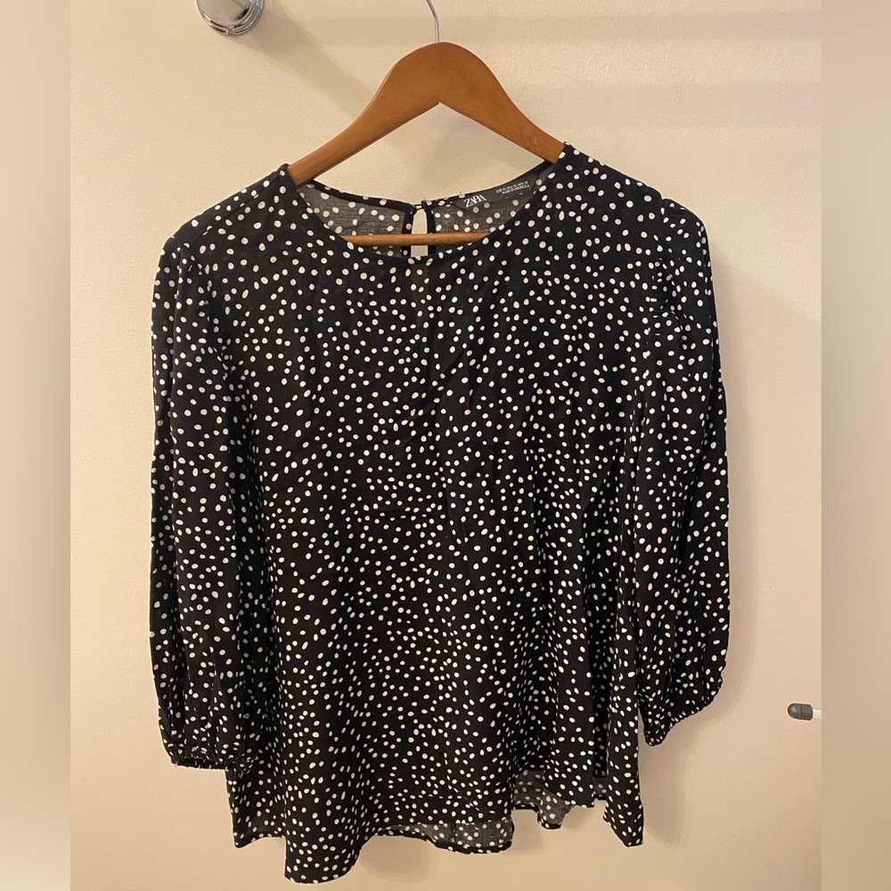 Zara dot blouse
